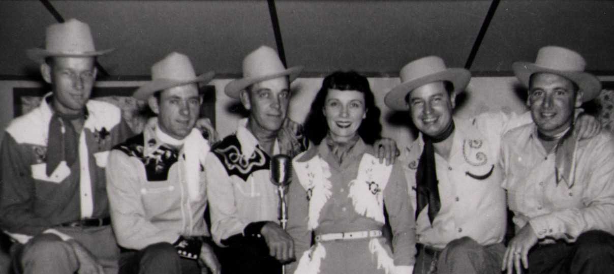White and black vintage photography of country band